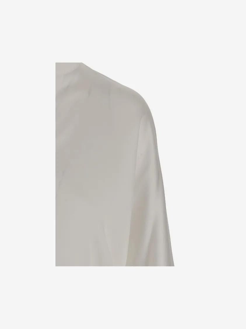 Elegante Seidenbluse mit V-Ausschnitt