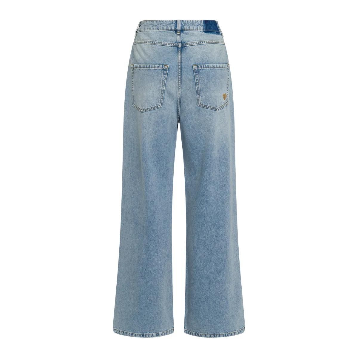 Authentische Blue Denim Jeans mit weitem Bein