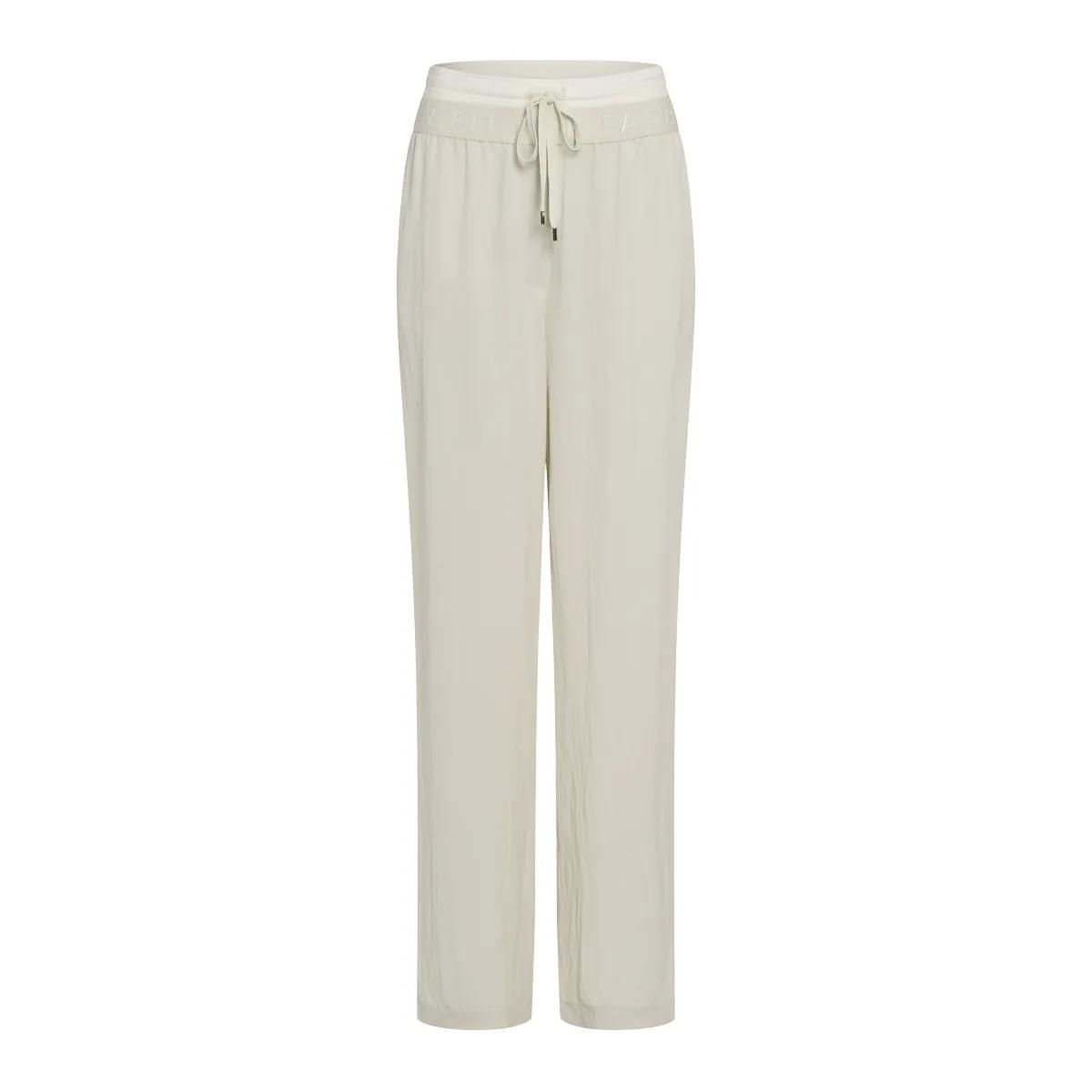 Beige Hose mit weitem Bein aus Lyocell-Mischung