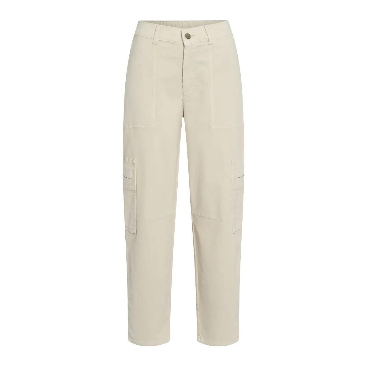 Beige Cord-Cargohose aus Baumwollmischung