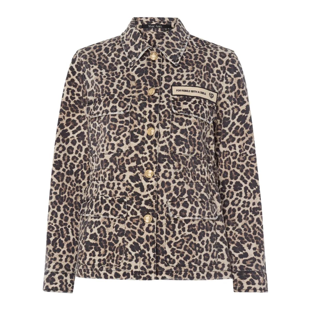 Feldjacke aus Baumwolle mit Leopardenmuster