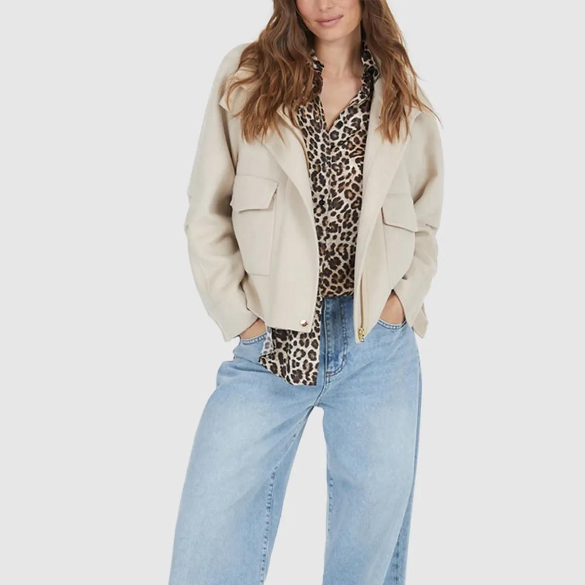 Elegante Double-Face Jacke aus Wollmischung