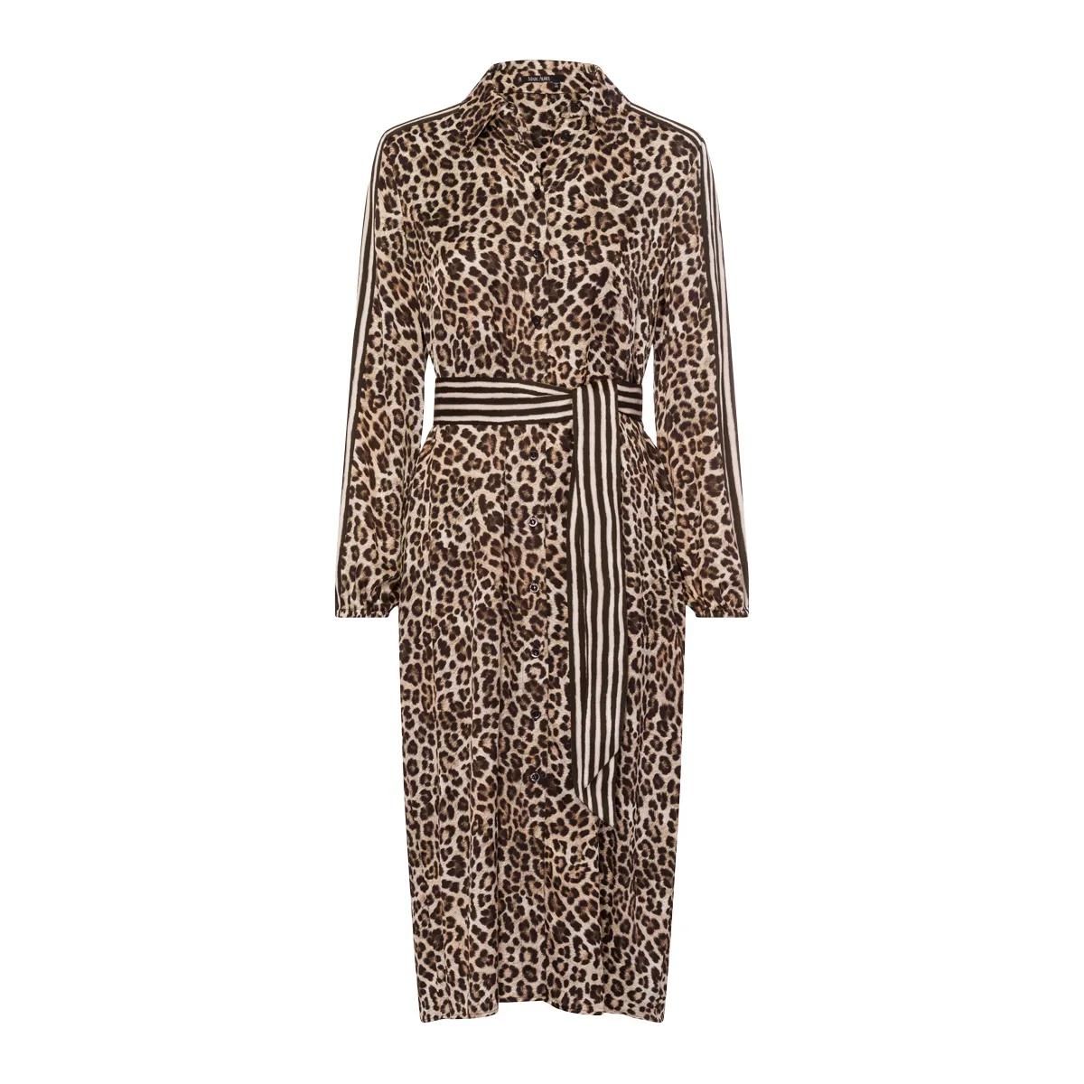 Hemdblusenkleid mit Leopardenmuster und Gürtel