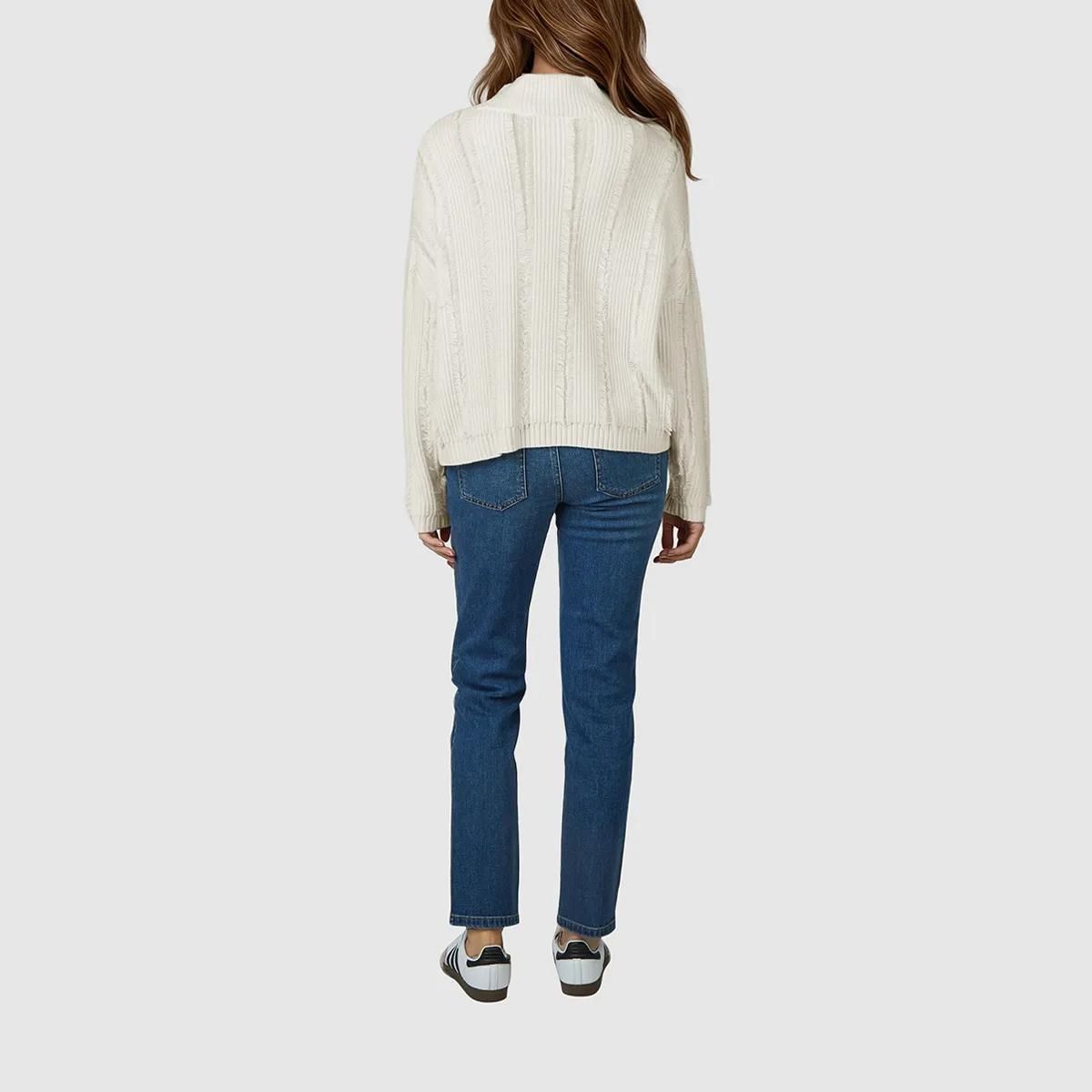 Pullover mit Fransen und Rippstrick