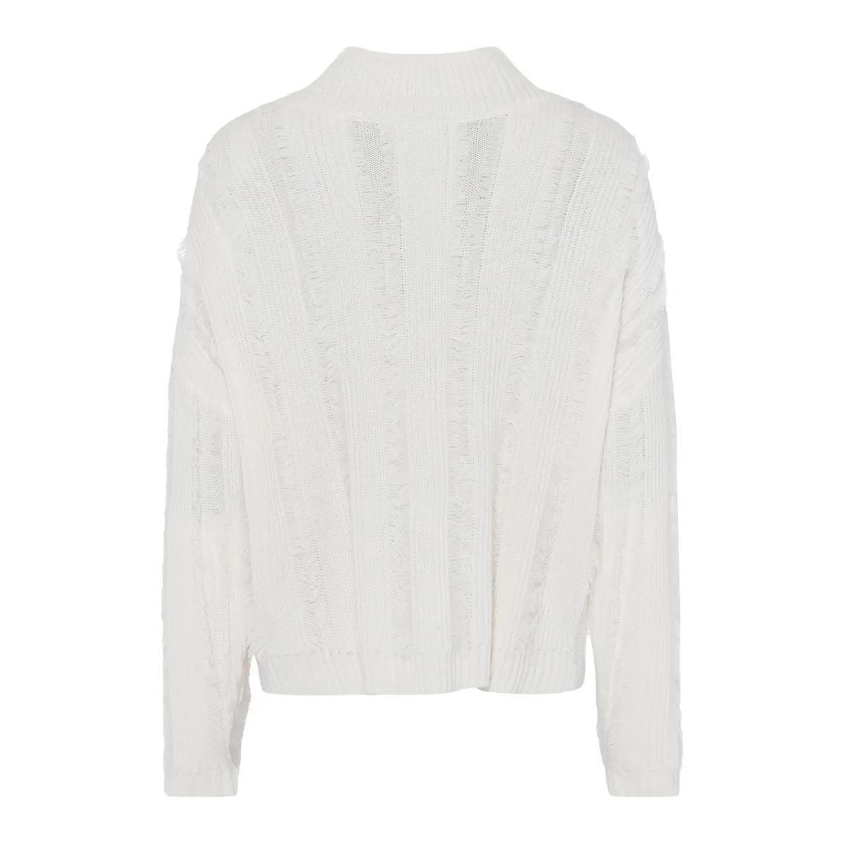 Pullover mit Fransen und Rippstrick