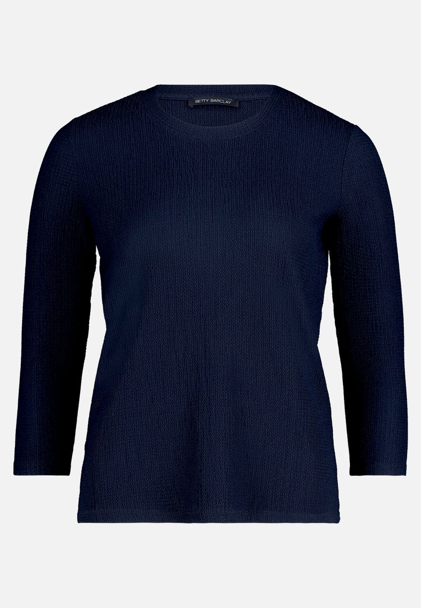 Strukturierter Strickpullover mit 3/4 Ärmeln