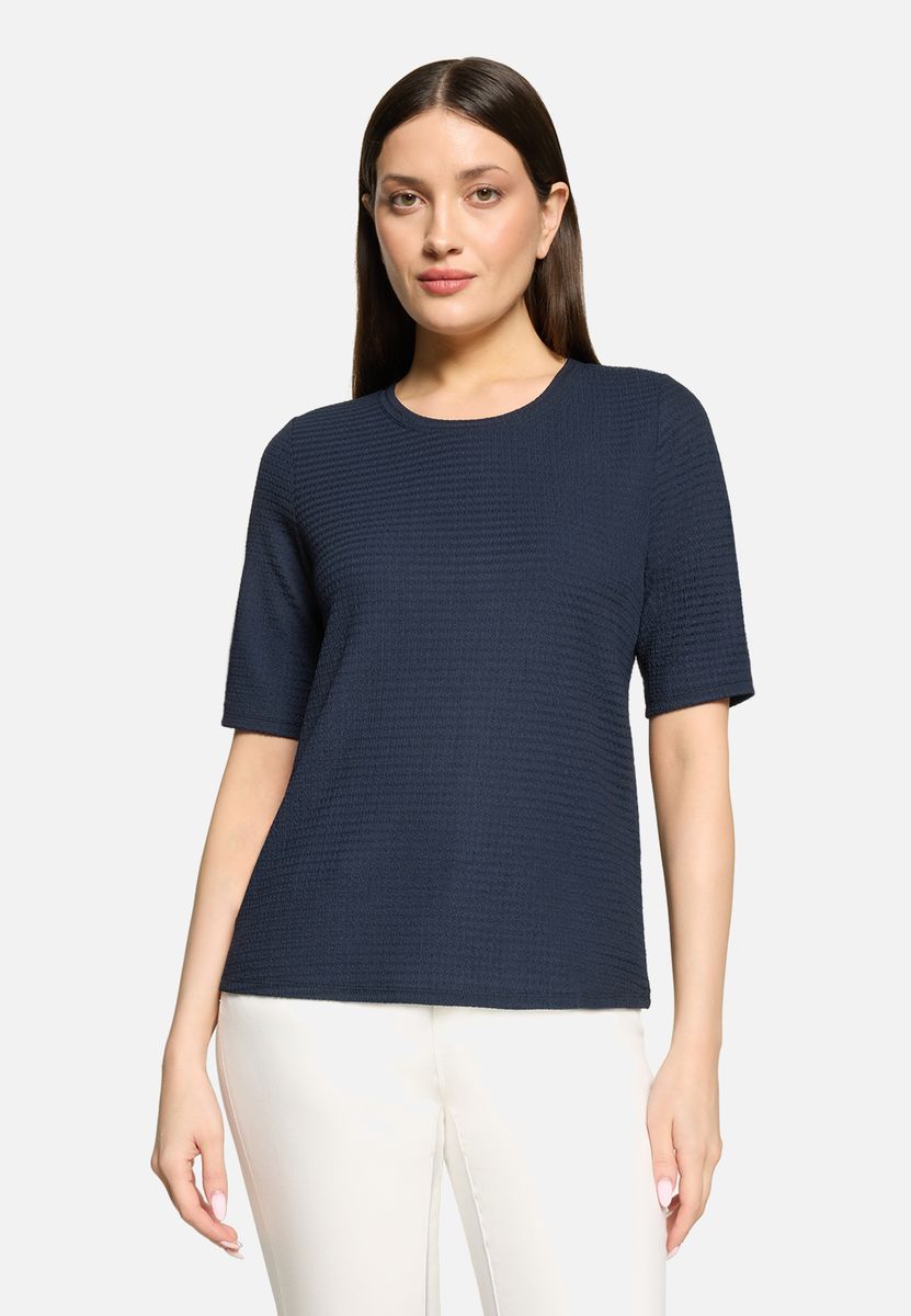Strukturierter Strickpullover mit 3/4 Ärmeln