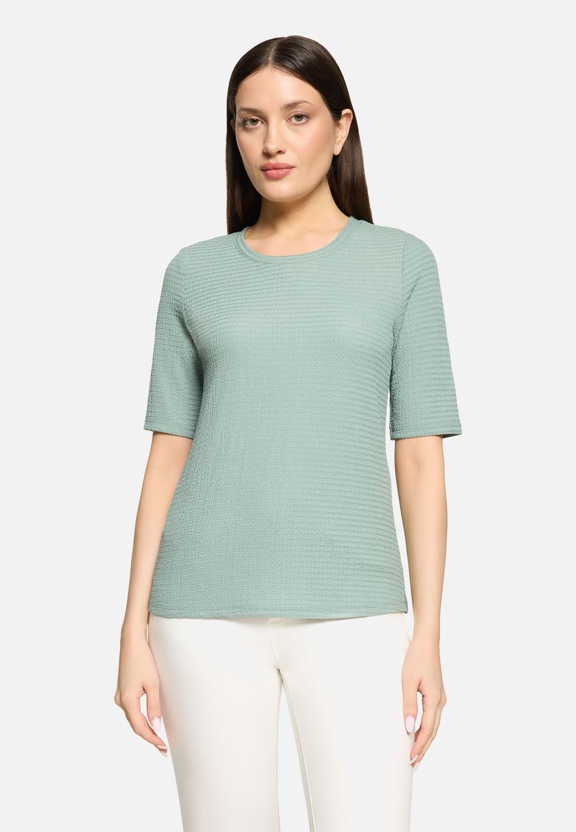 Strukturierter Strickpullover mit 3/4 Ärmeln