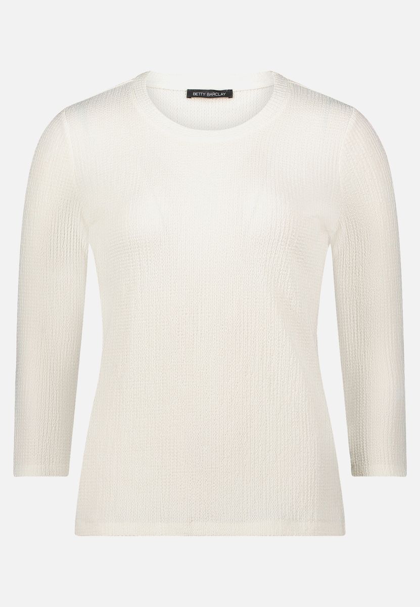 Strukturierter Strickpullover mit 3/4 Ärmeln