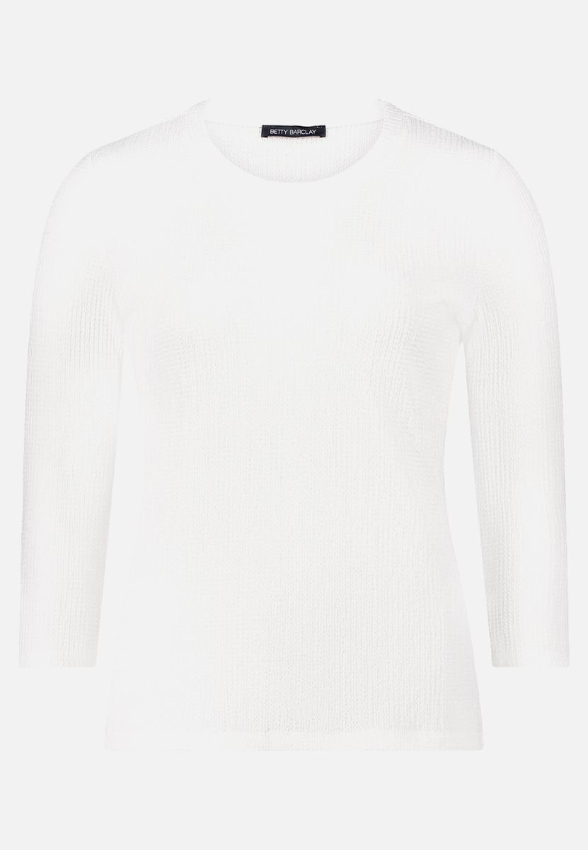 Strukturierter Strickpullover mit 3/4 Ärmeln