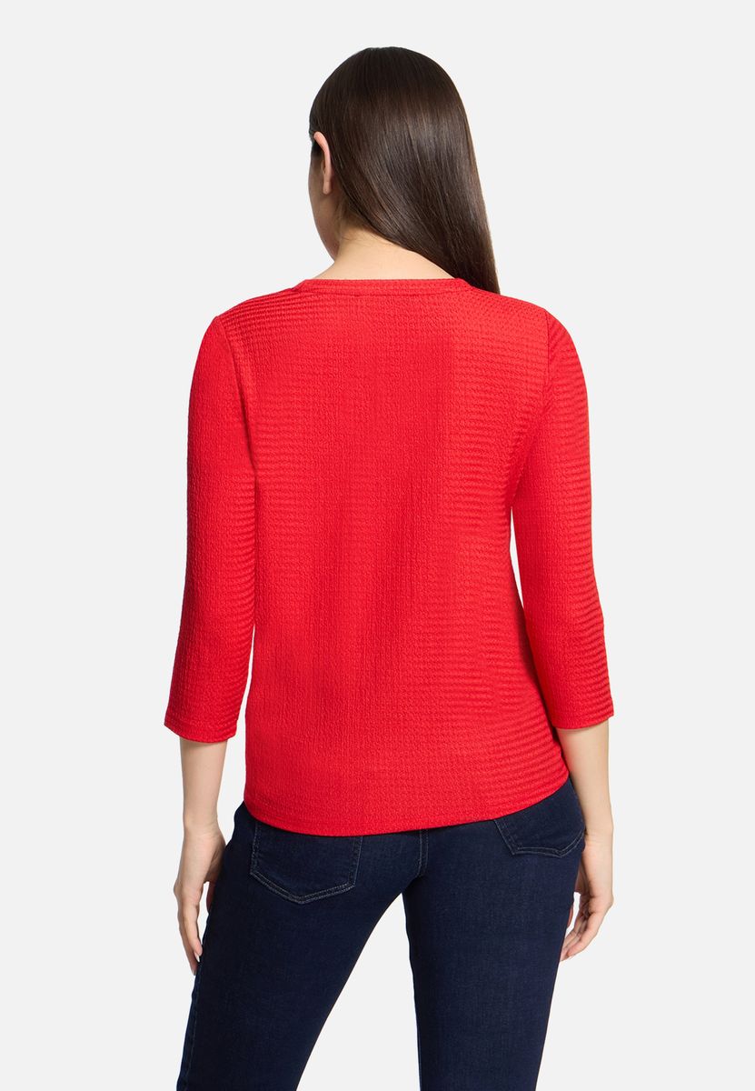 Strukturierter Strickpullover mit 3/4 Ärmeln