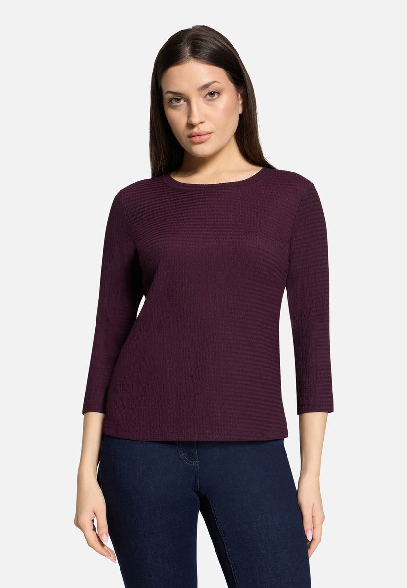 Strukturierter Strickpullover mit 3/4 Ärmeln