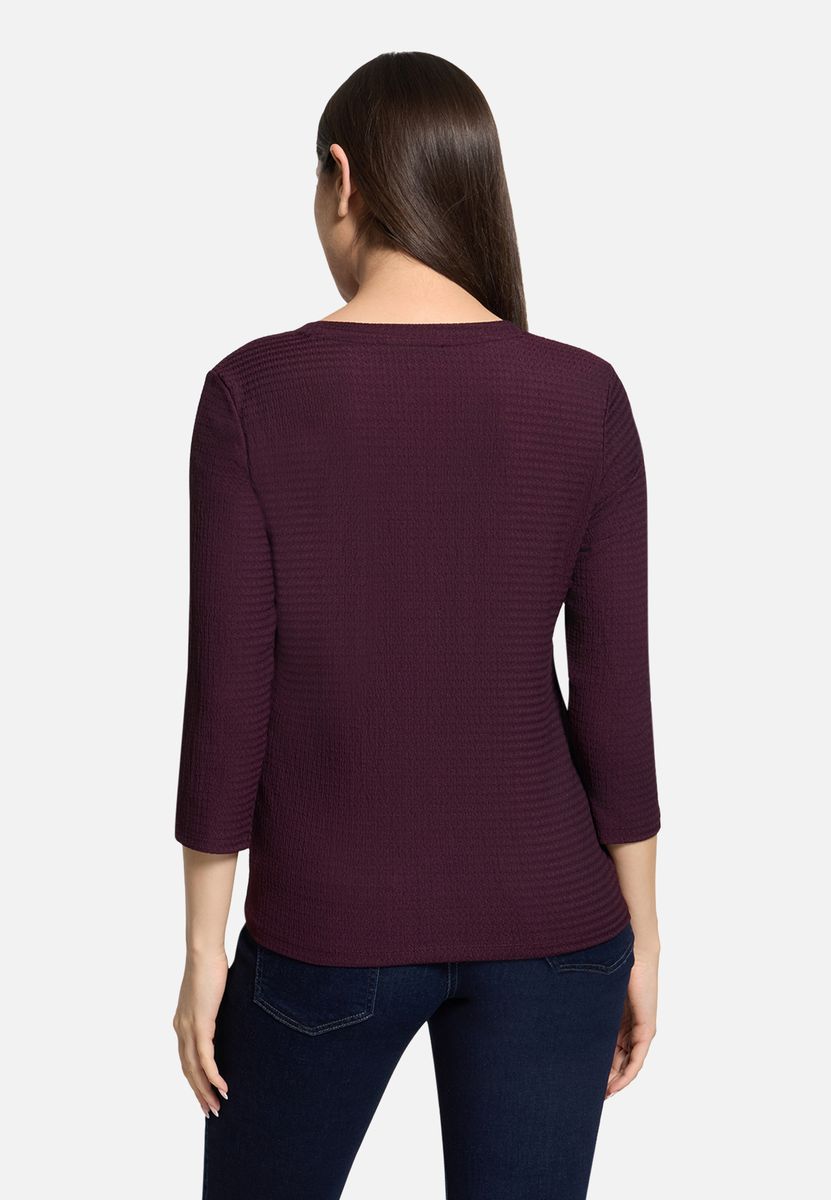 Strukturierter Strickpullover mit 3/4 Ärmeln