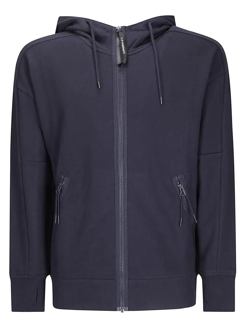 Baumwollfleece Zip-Hoodie mit Linsendetail