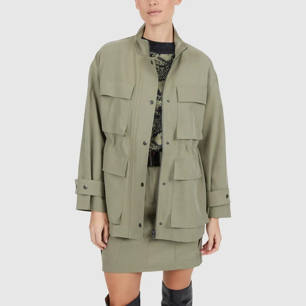 Grüne Utility Jacke aus Lyocell-Mischung