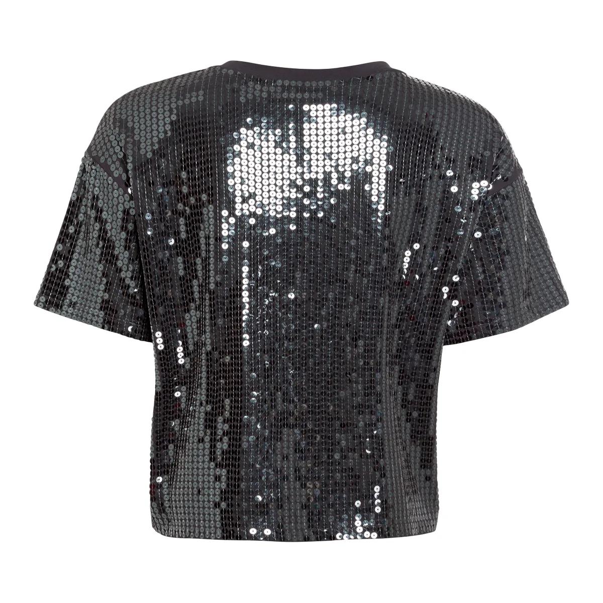 Marc Aurel - Paillettenshirt - Größe 34 - schwarz