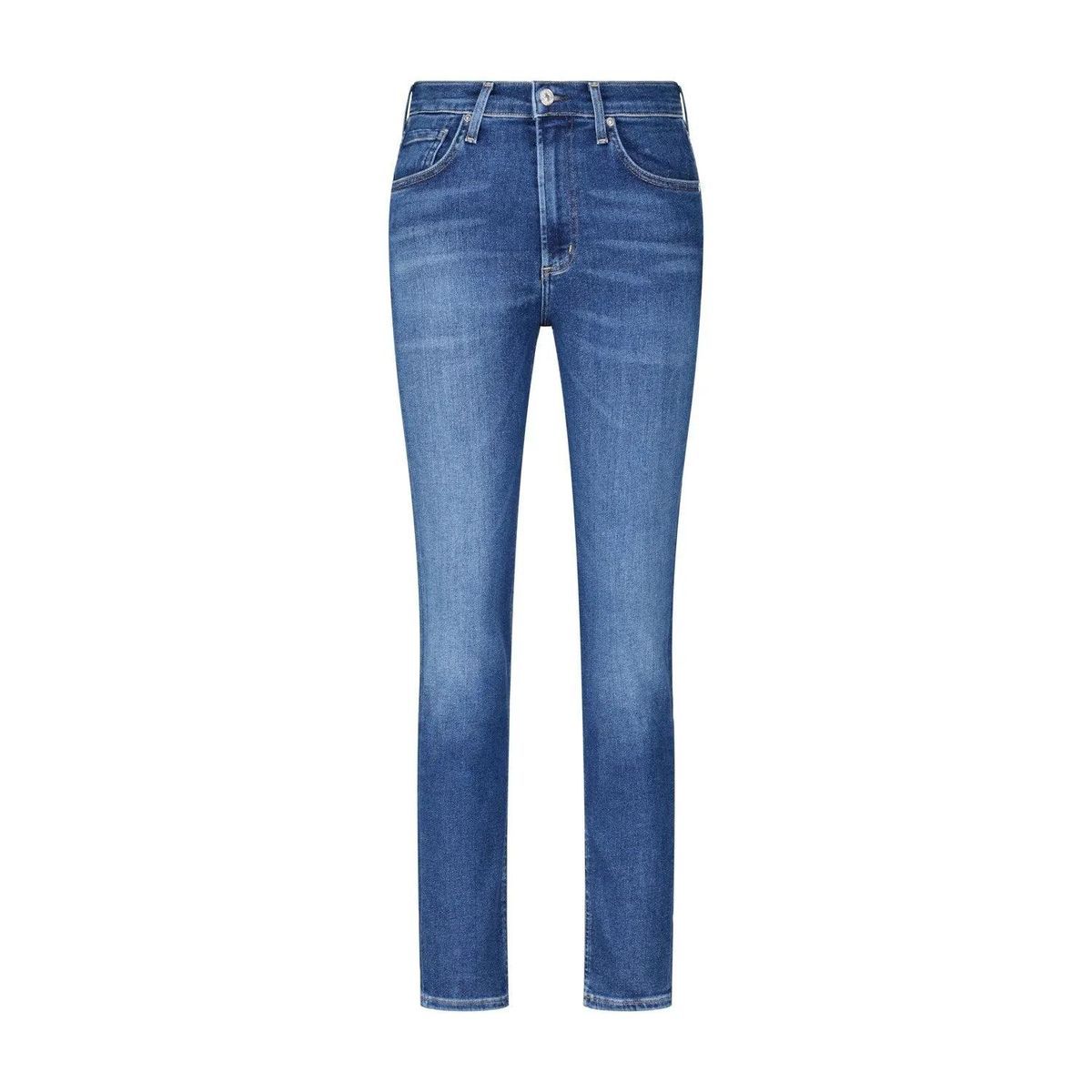 Slim-Fit High-Waist Jeans in Blau