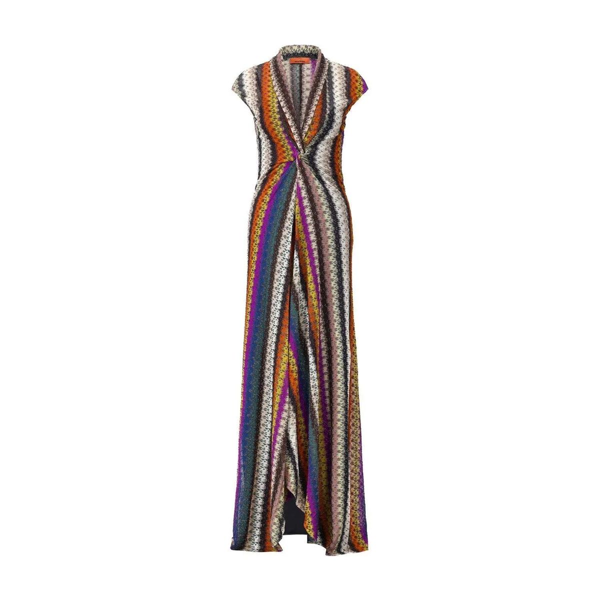 Missoni - Maxikleid im Zick-Zack-Design - Größe 38 - bunt