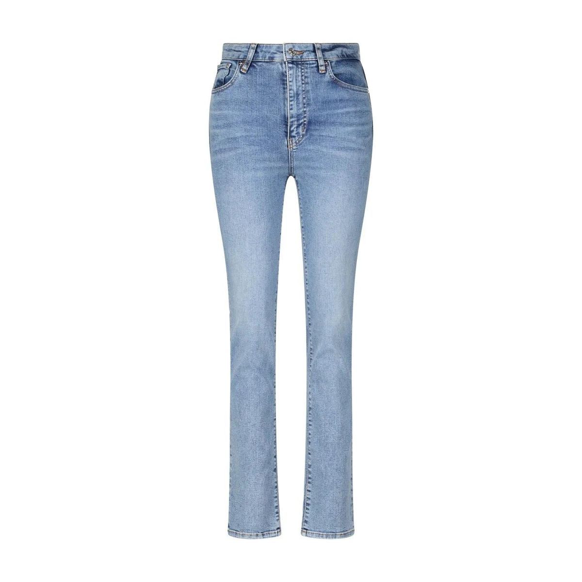 Hoch taillierte, schmal geschnittene Jeans