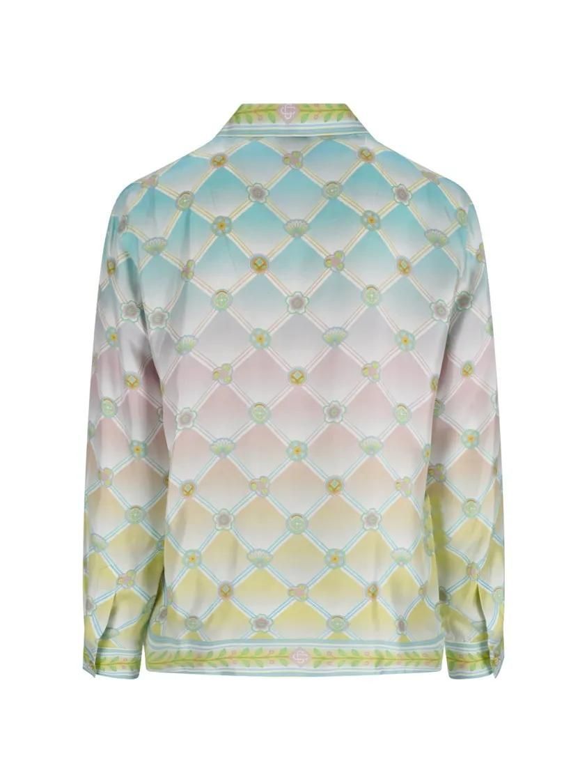 Seidenhemd mit Pastellmuster