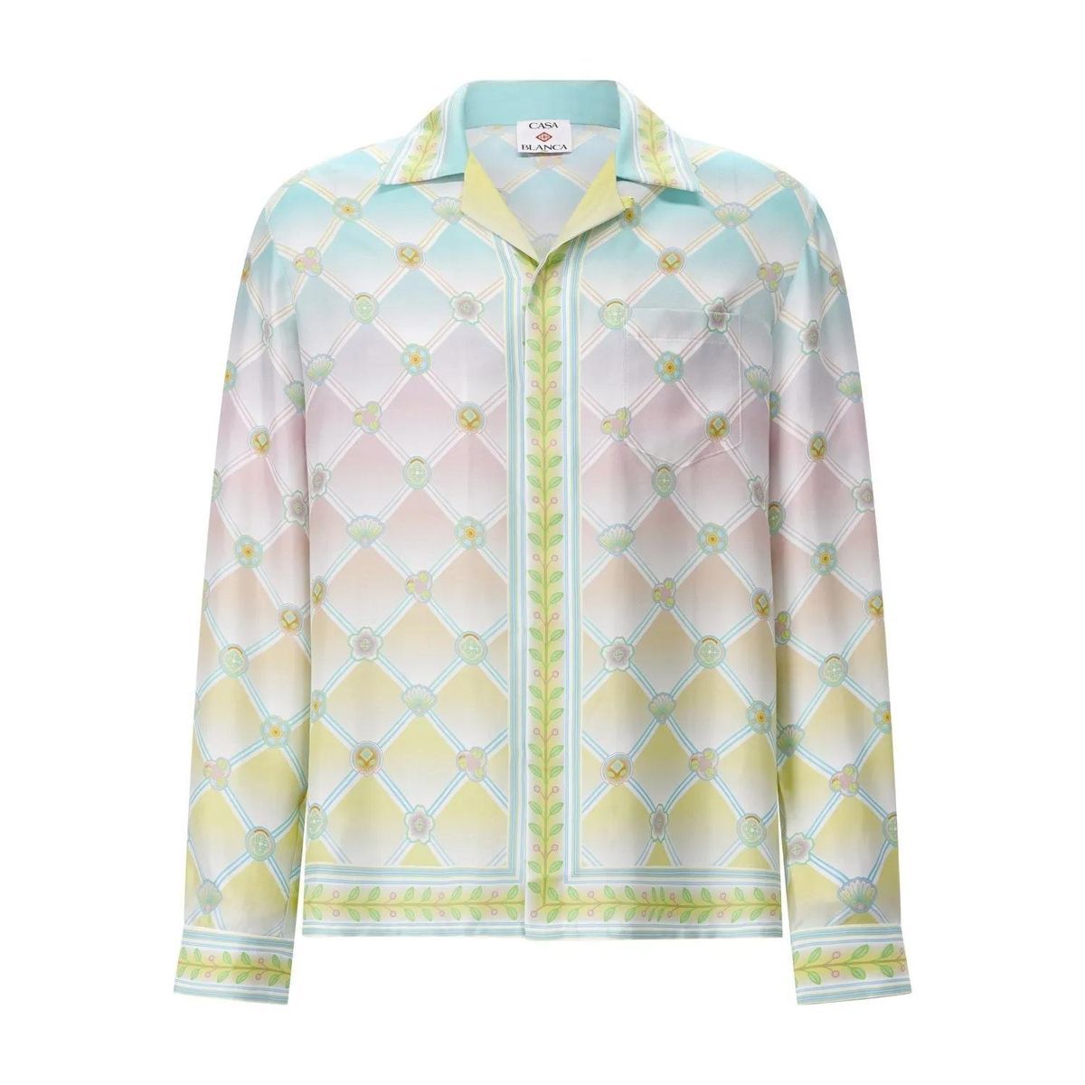 Seidenhemd mit Pastellmuster