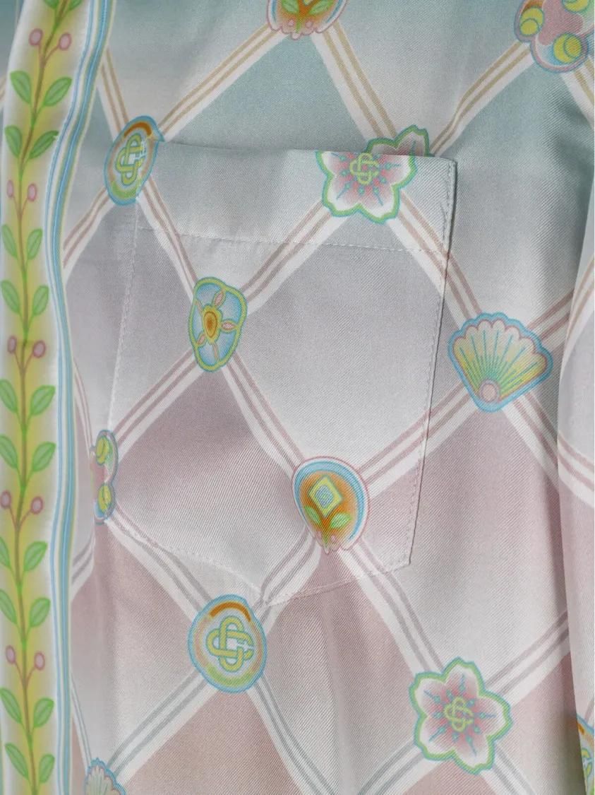 Seidenhemd mit Pastellmuster