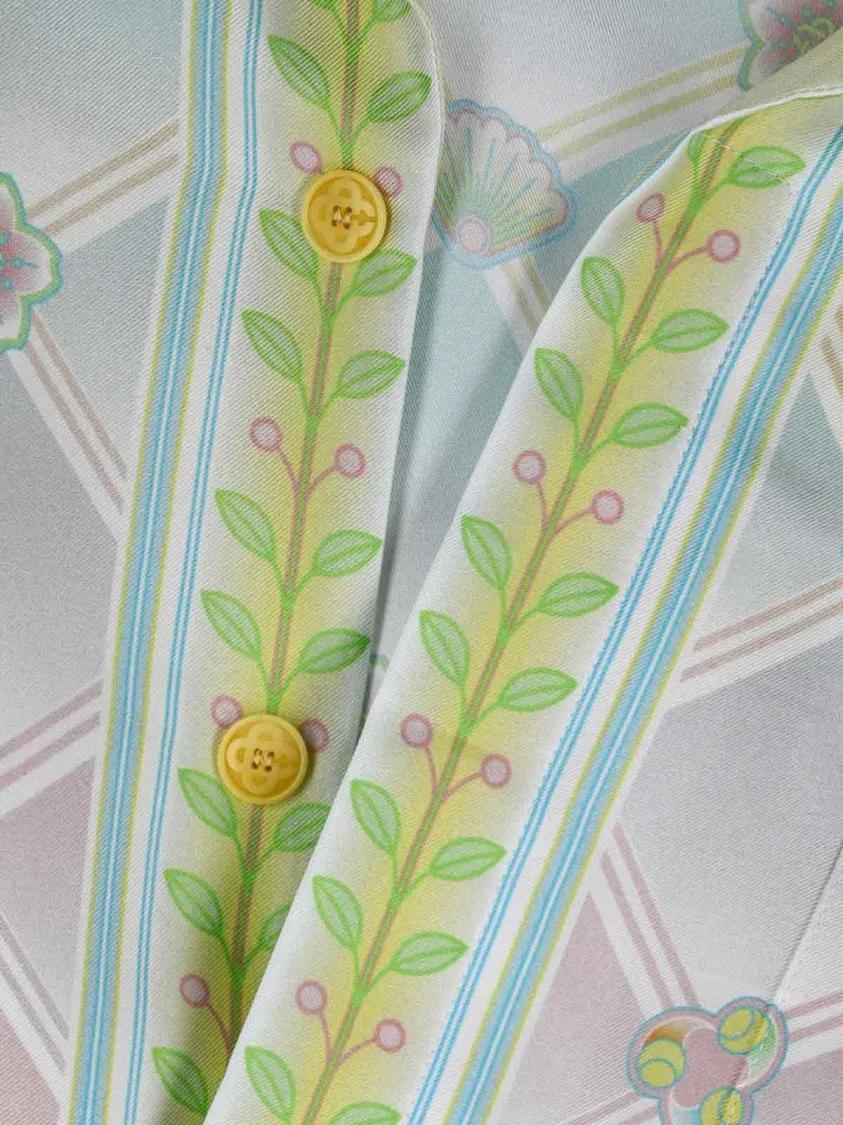 Seidenhemd mit Pastellmuster