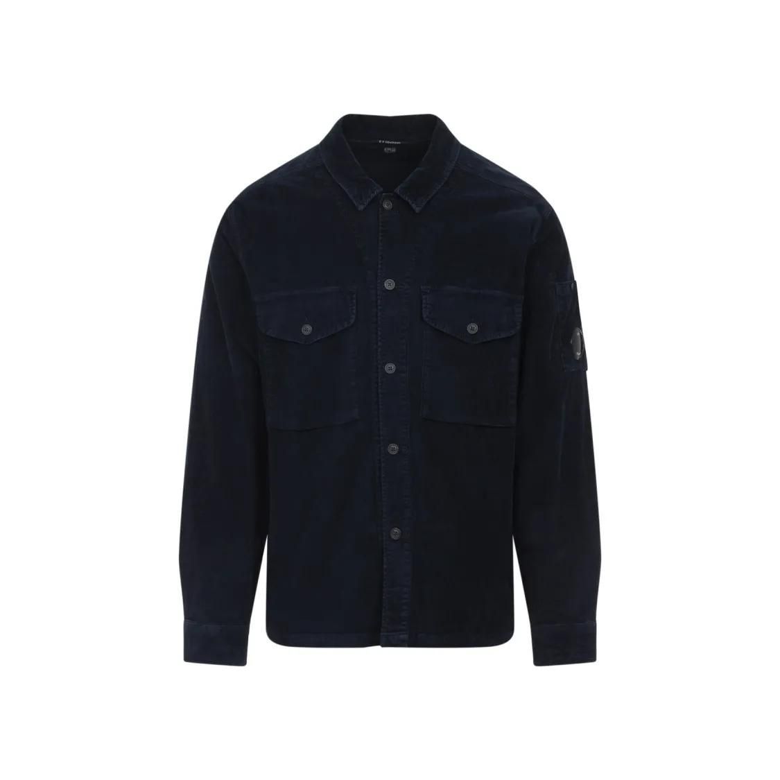 Cord-Overshirt mit Linsendetail
