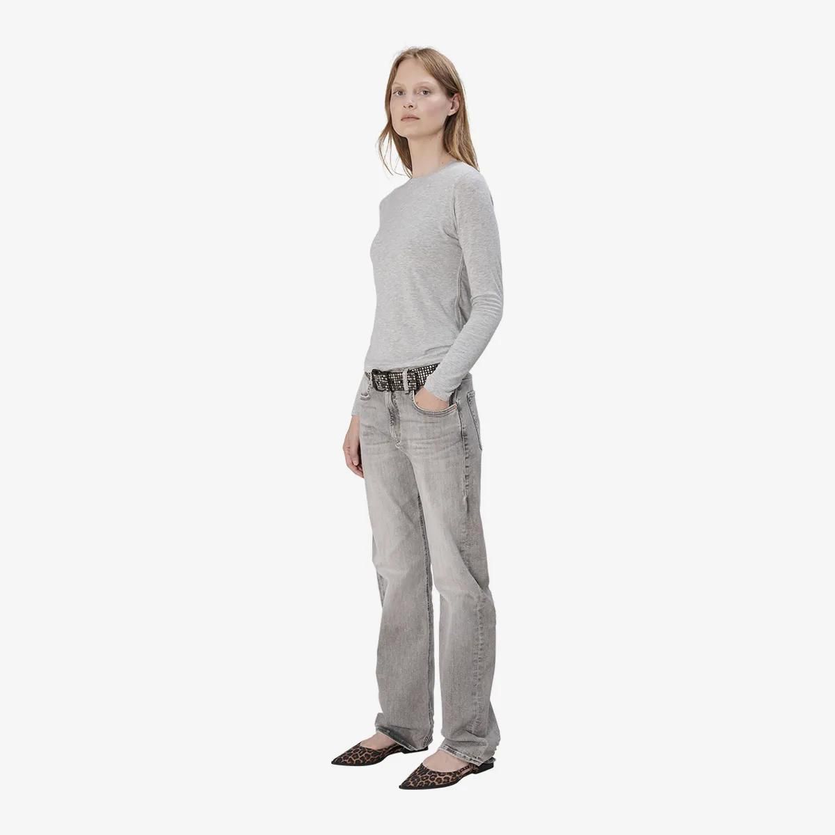 Graue Jeans mit geradem Bein