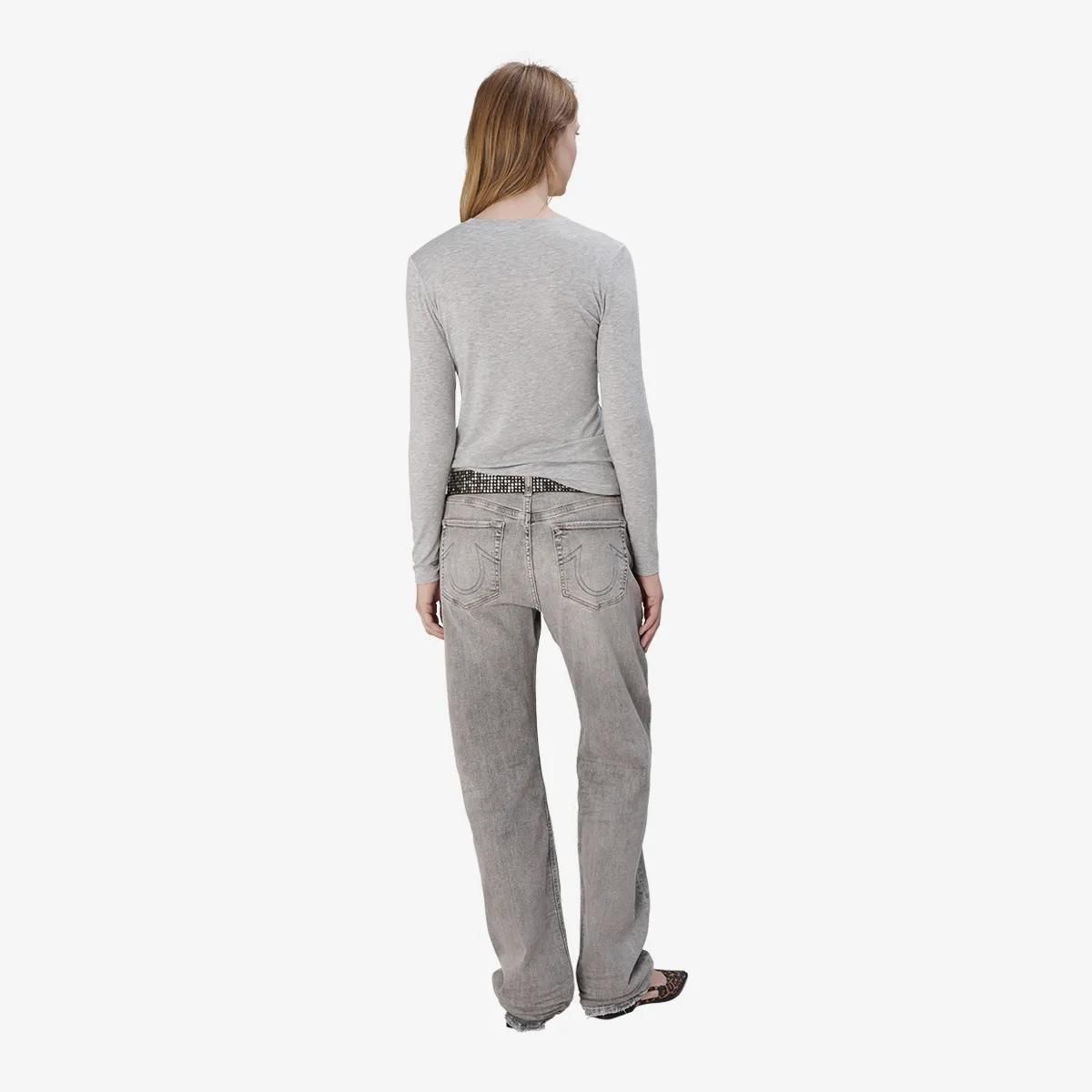 Graue Jeans mit geradem Bein