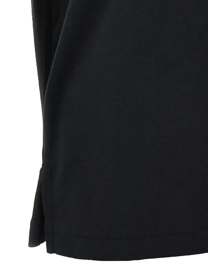 Schwarzes Poloshirt mit Logo-Stickerei