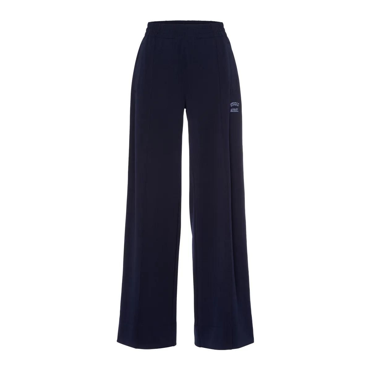 Marineblaue Jersey-Hose mit weitem Bein