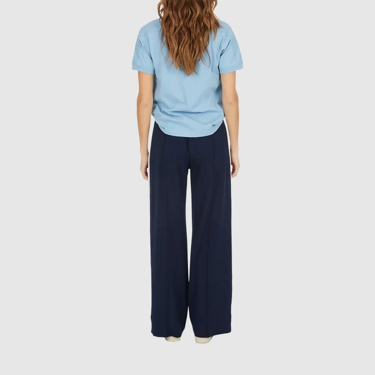 Marineblaue Jersey-Hose mit weitem Bein