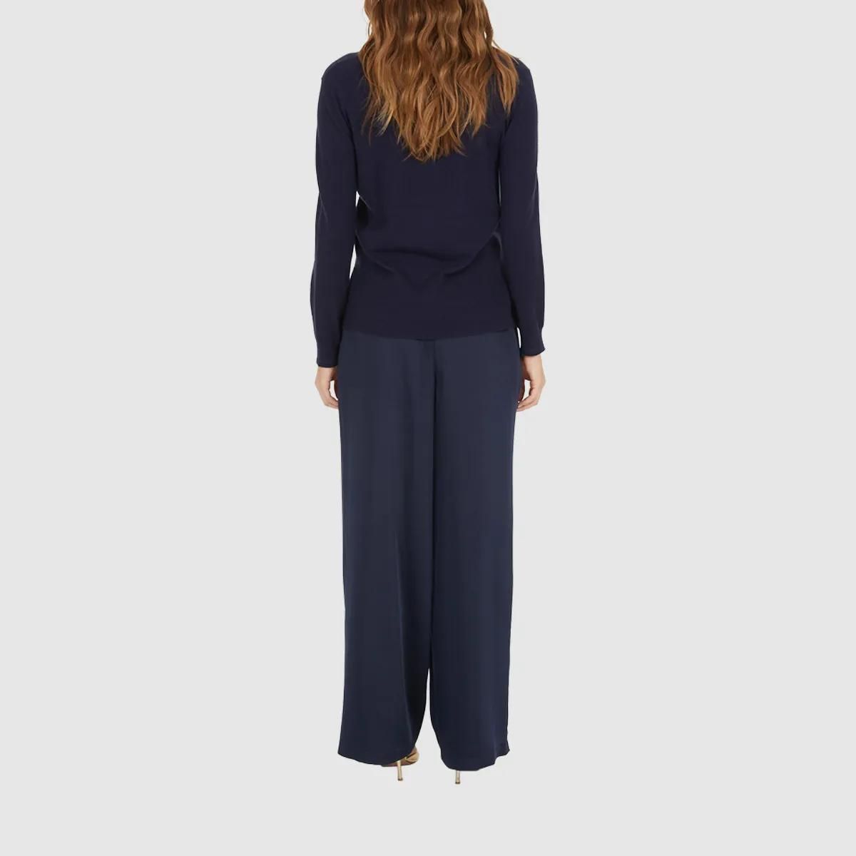 Elegante weite Satinhose mit Gürtel