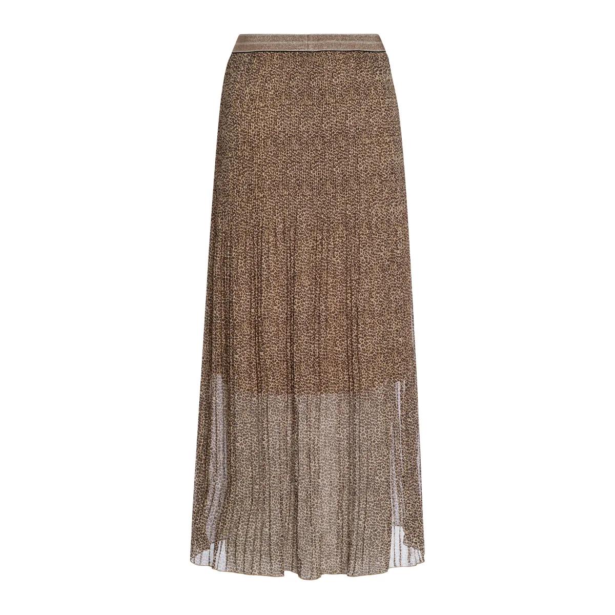 Plisseerock Maxi mit Leopardenmuster