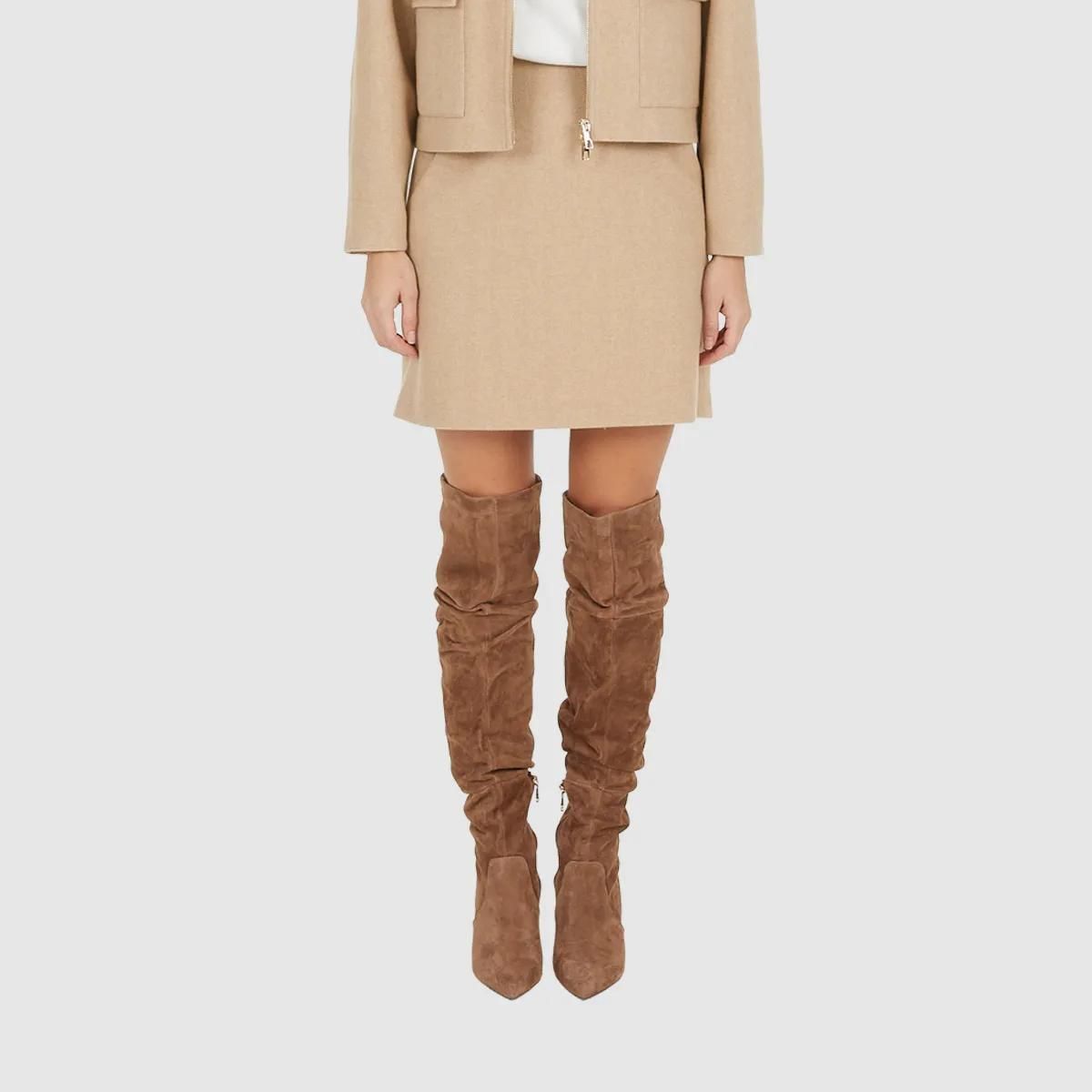 Klassischer A-Linien Minirock mit Fischgratmuster