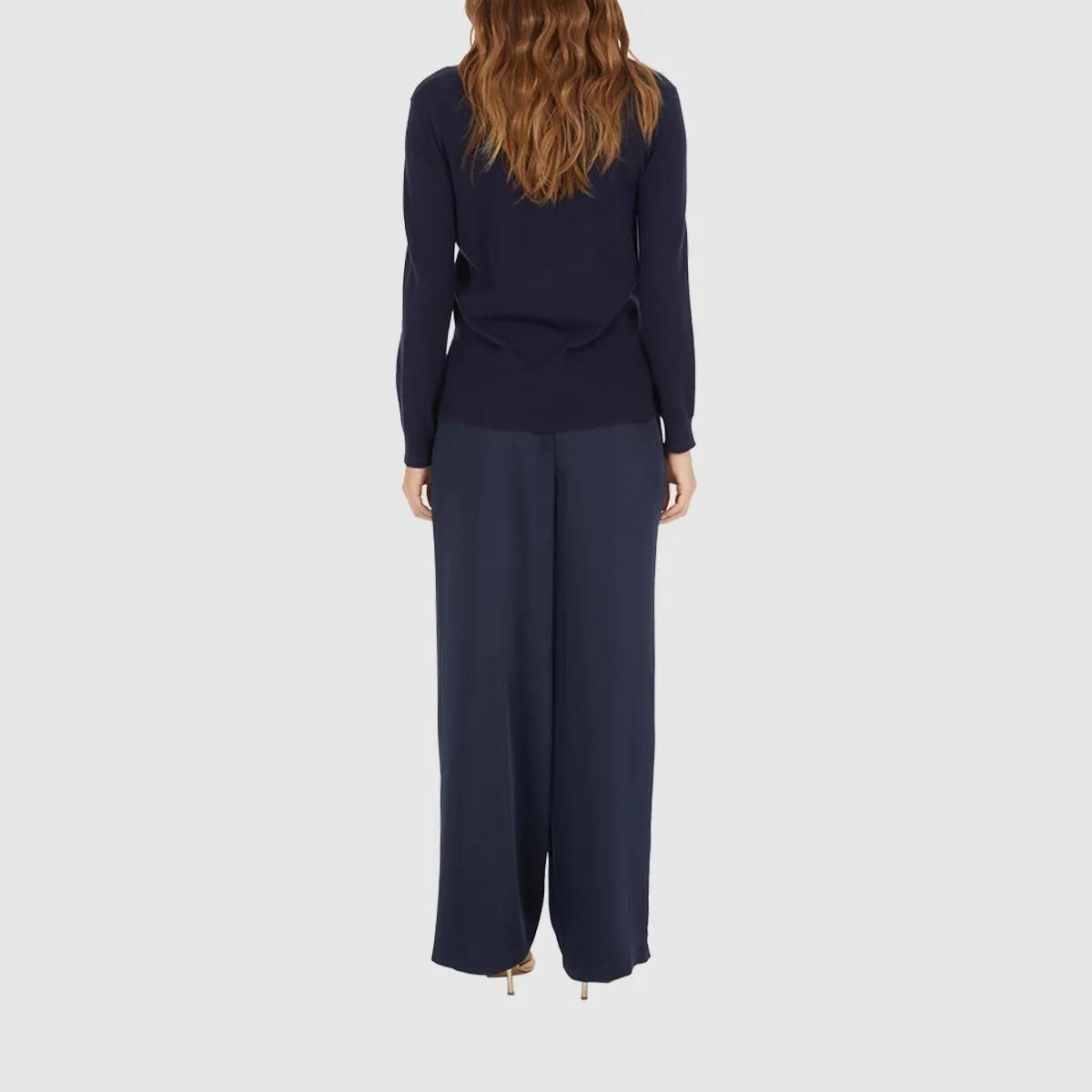 Eleganter Marineblauer Logo Strickpullover