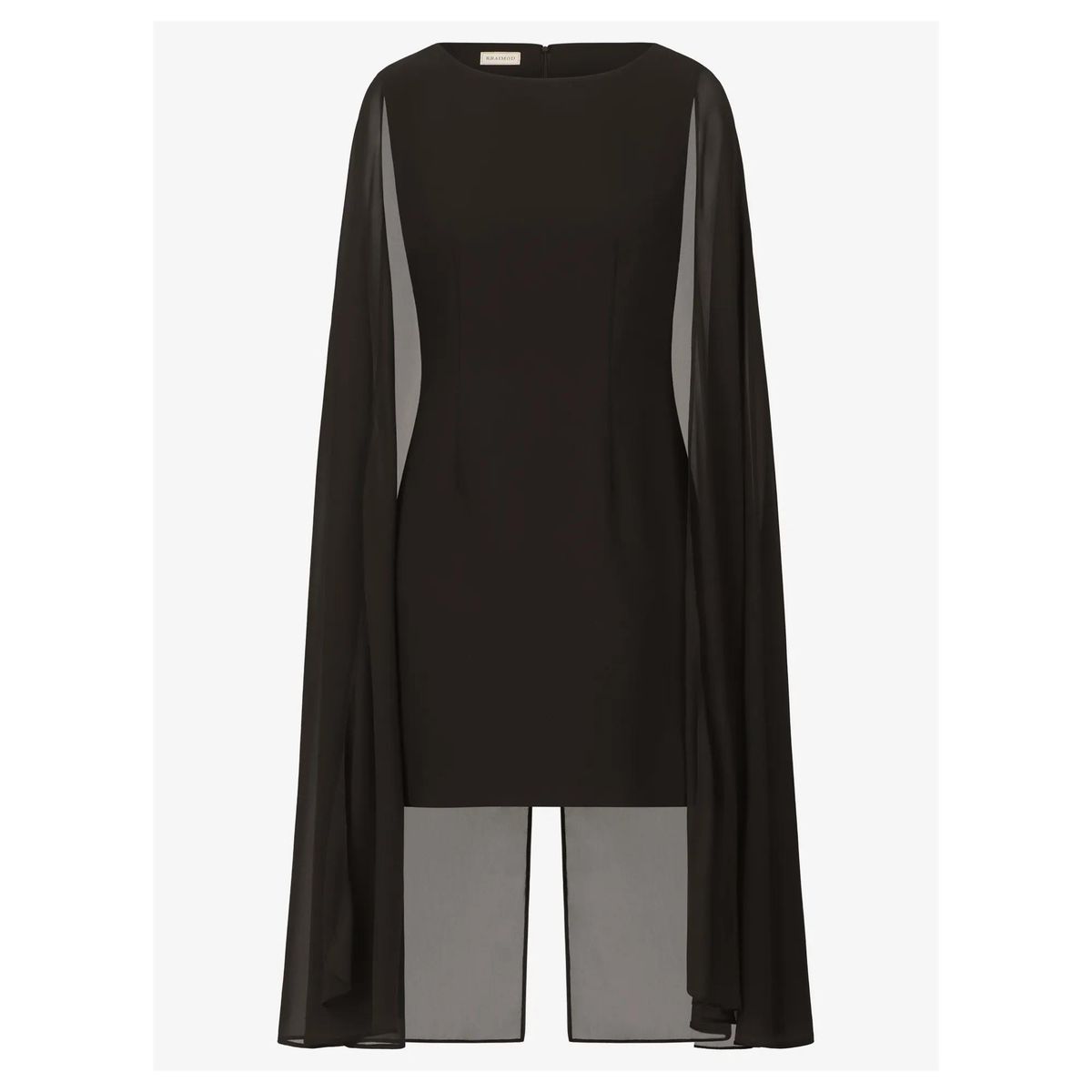 Elegantes schwarzes Cocktailkleid mit Cape-Ärmeln