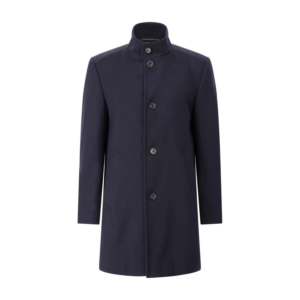 Herren Wollmischung Mantel mit Stehkragen