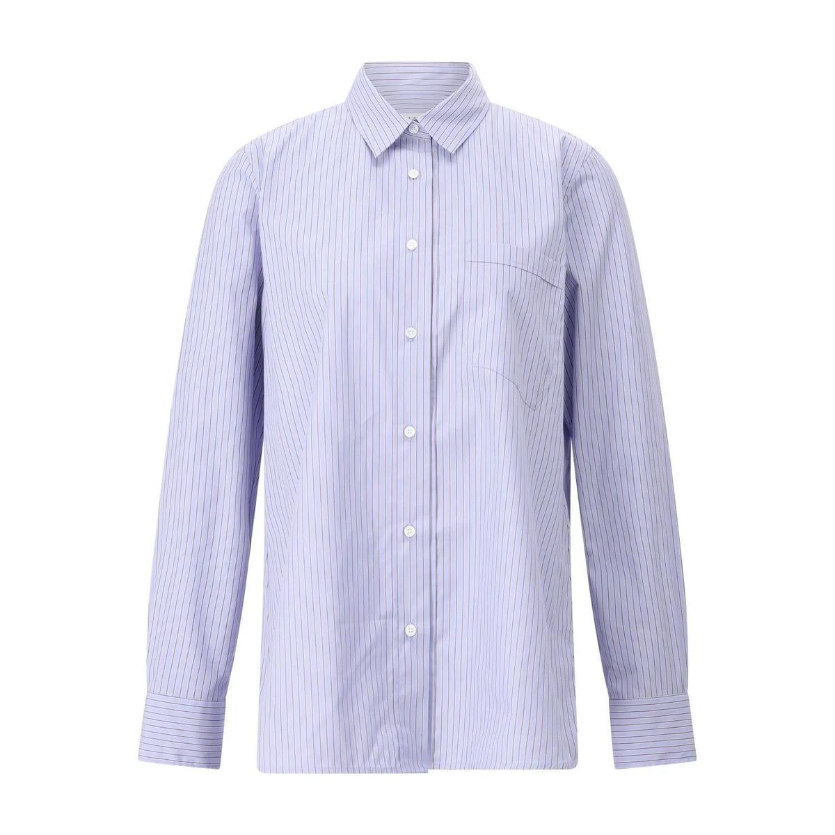 Gestreiftes Baumwoll-Hemd mit Knopfleiste