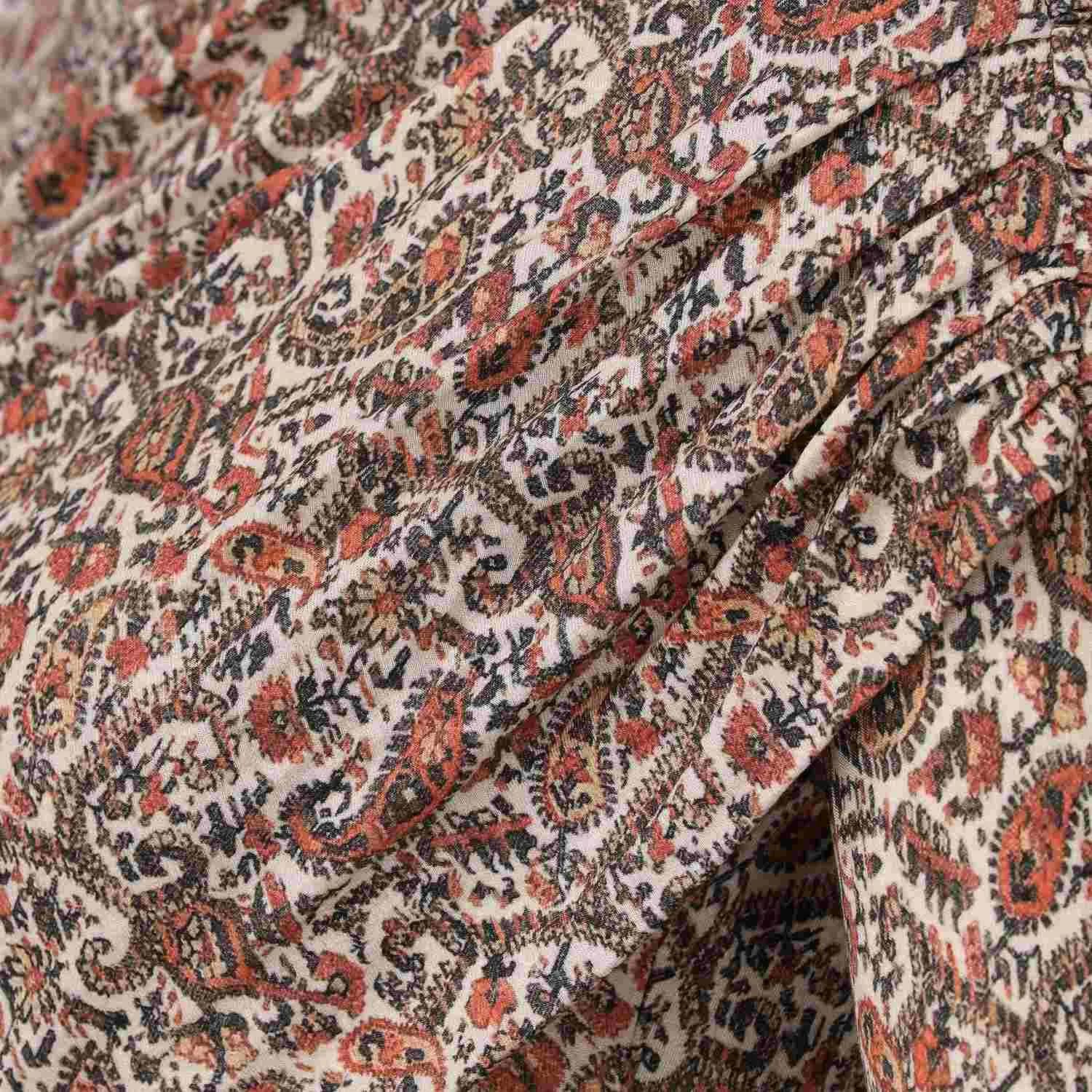 Bedrucktes, tailliertes Langarm-Top