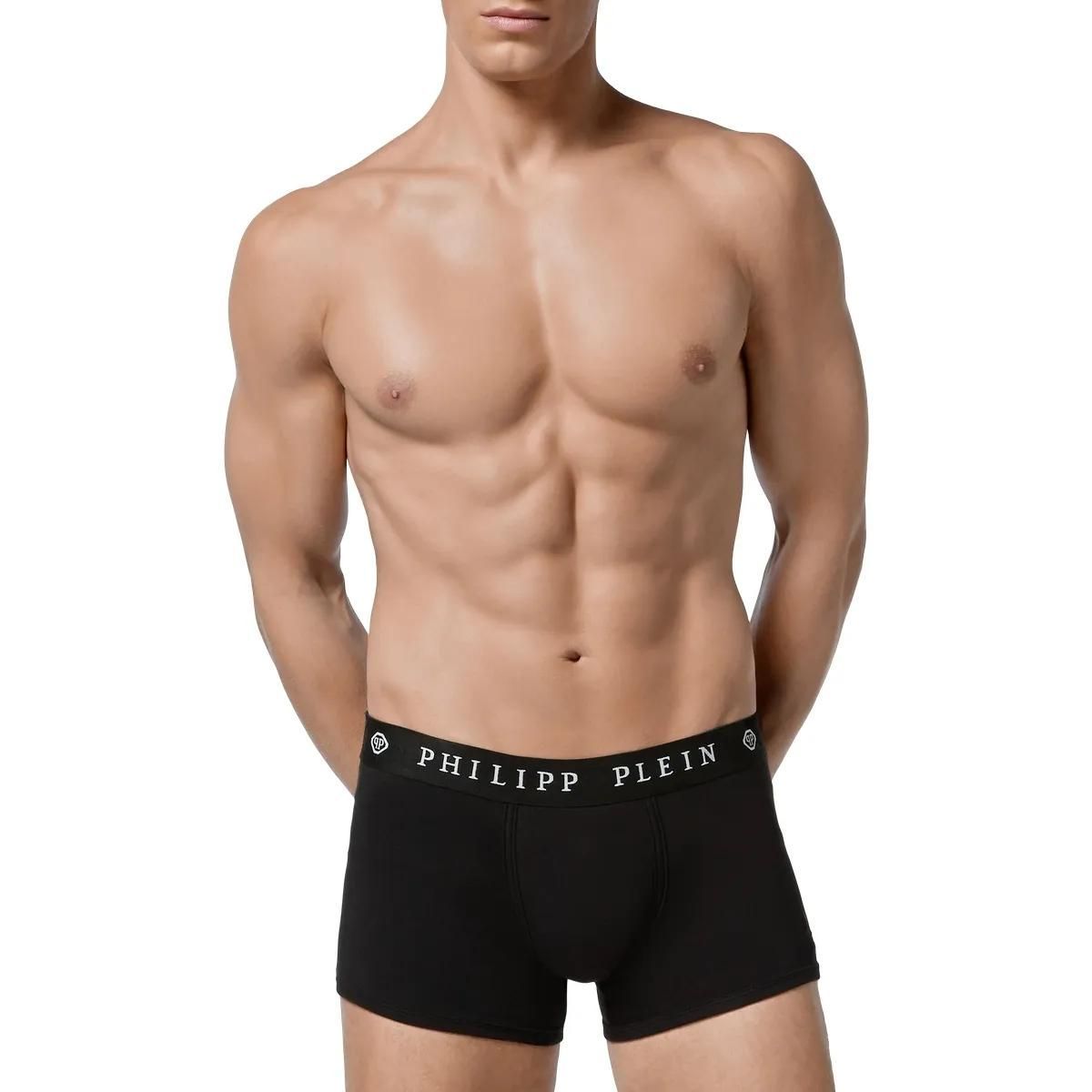 Schwarze Stretch-Baumwoll-Boxershorts