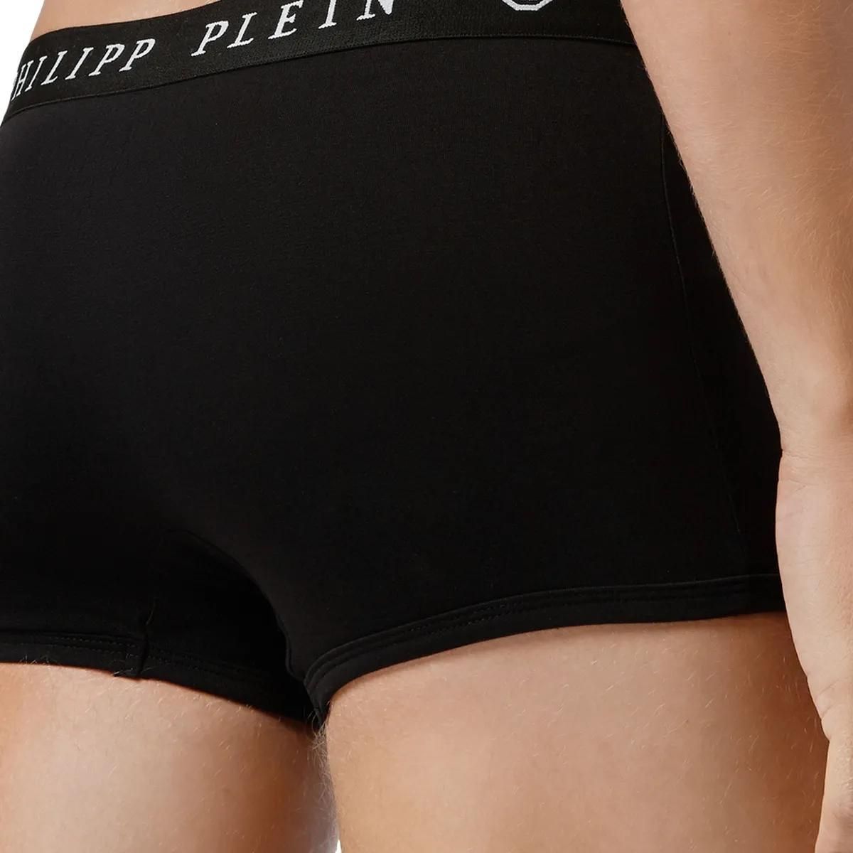 Schwarze Stretch-Baumwoll-Boxershorts