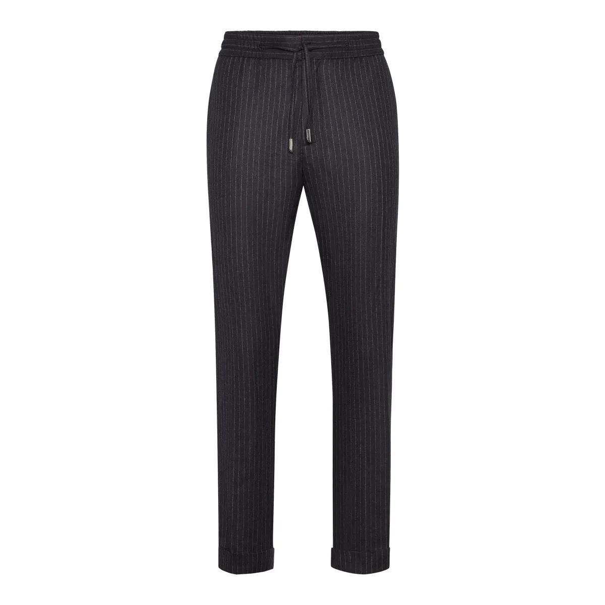 Gestreifte Hosen mit Kordelzug aus Flanell