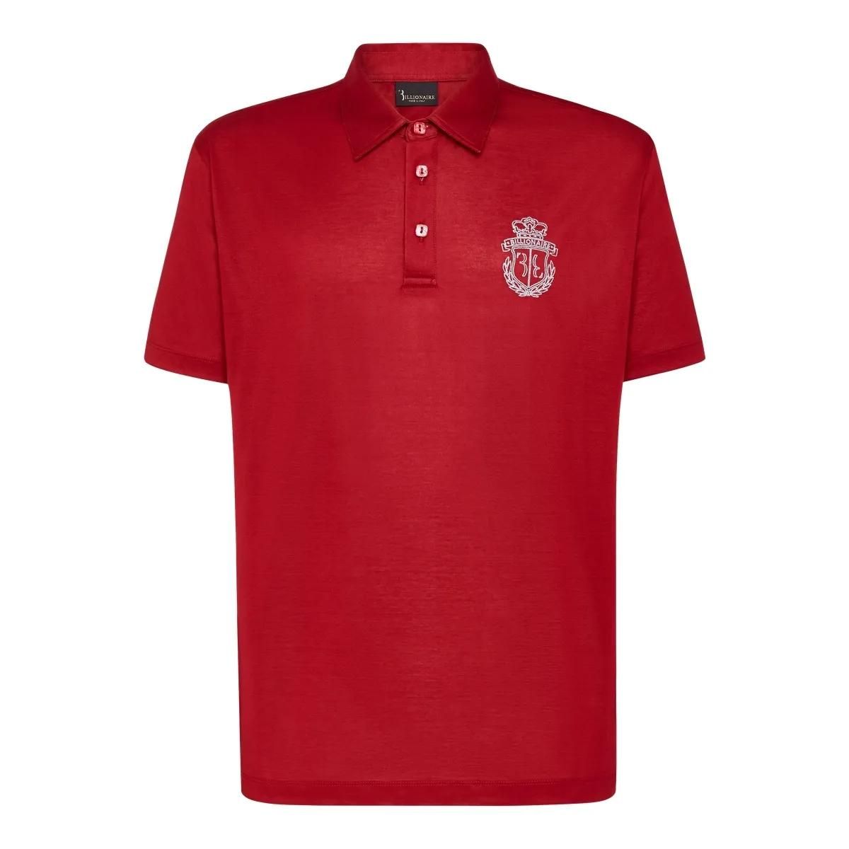 Baumwoll-Piqué Poloshirt mit Wappen-Stickerei