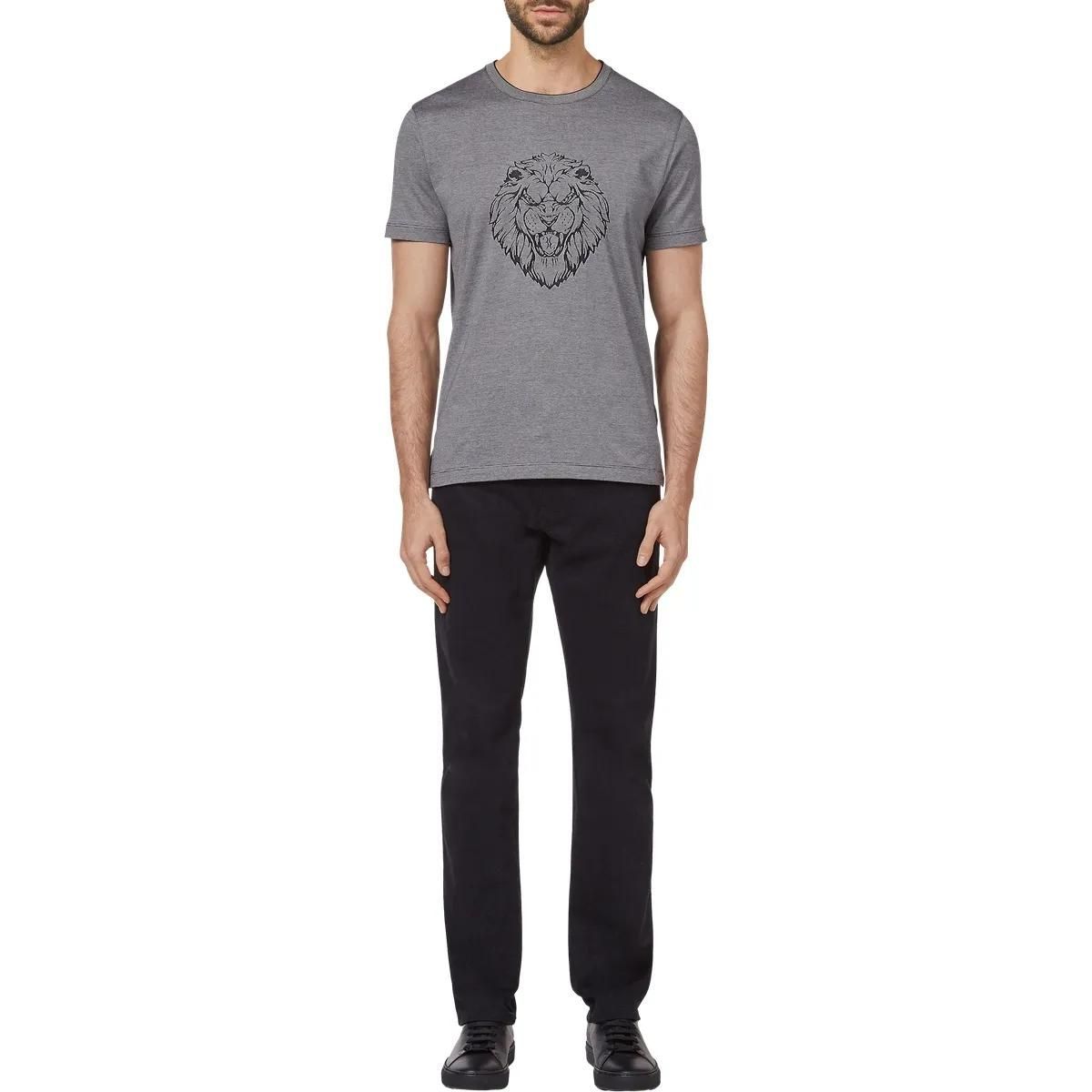 T-Shirt mit Löwen-Grafikdruck und Rundhalsausschnitt