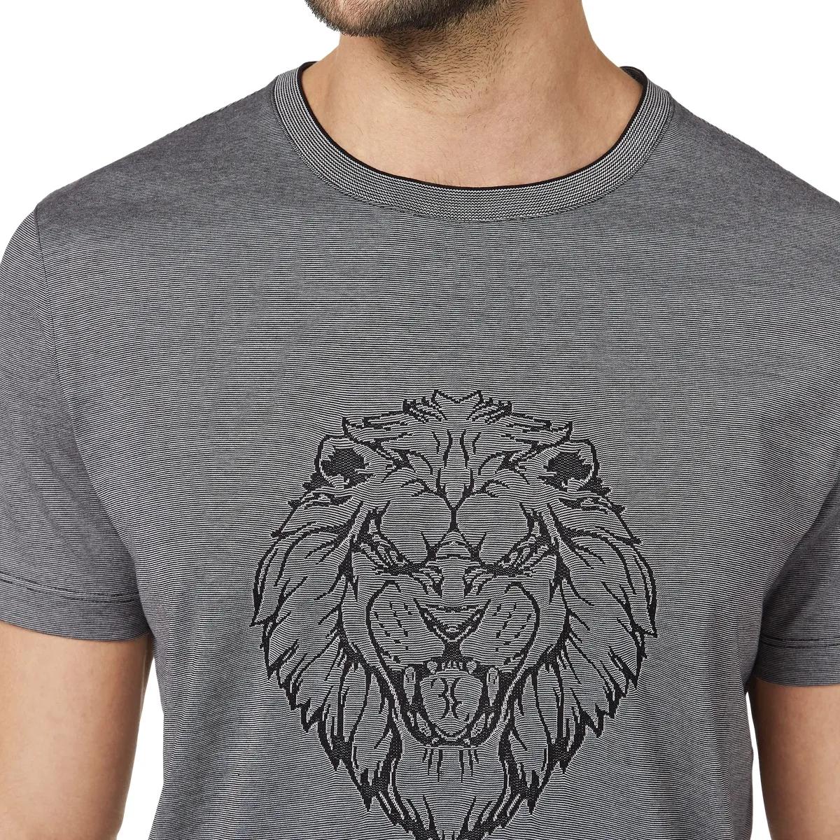 T-Shirt mit Löwen-Grafikdruck und Rundhalsausschnitt