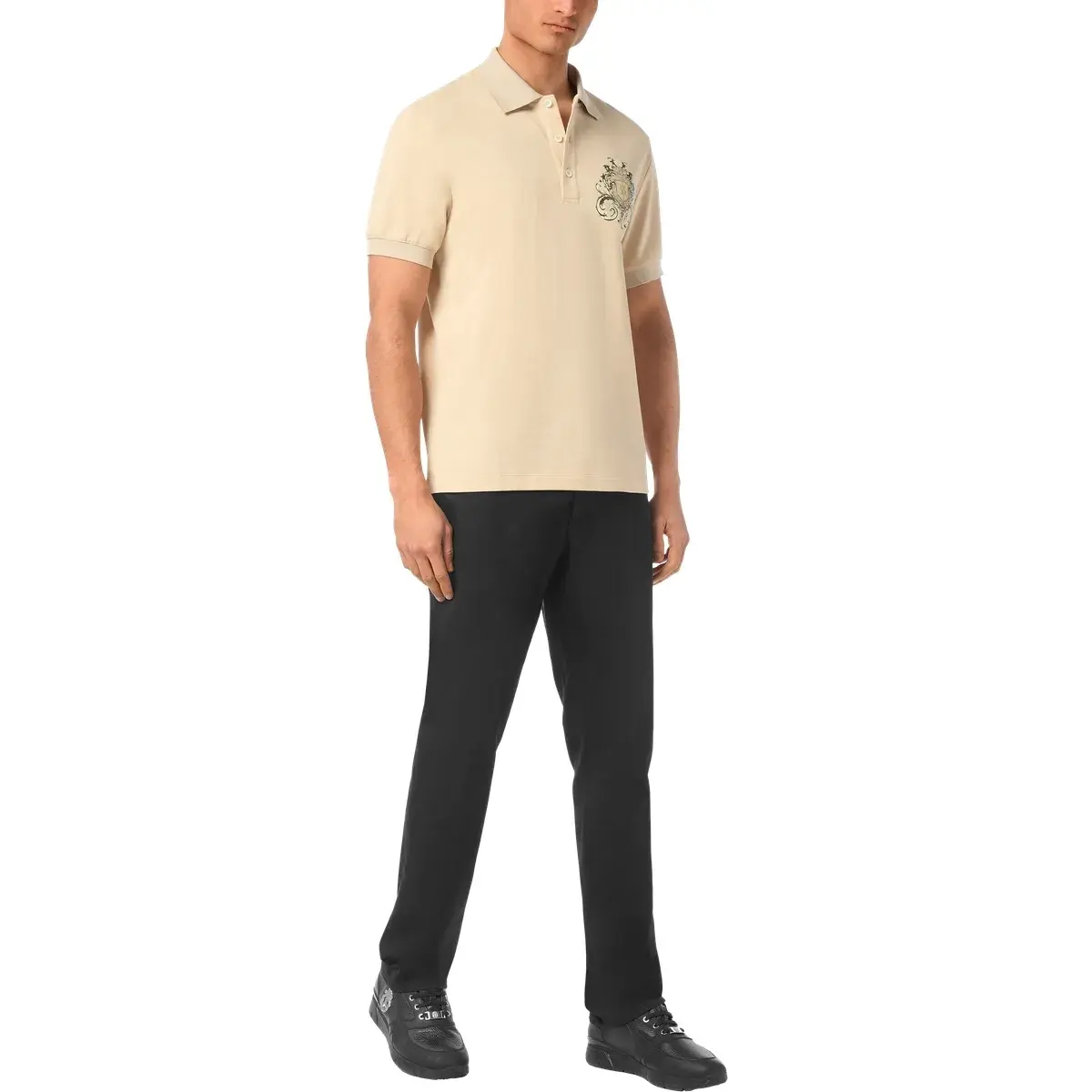 Elegantes Poloshirt mit Wappenstickerei