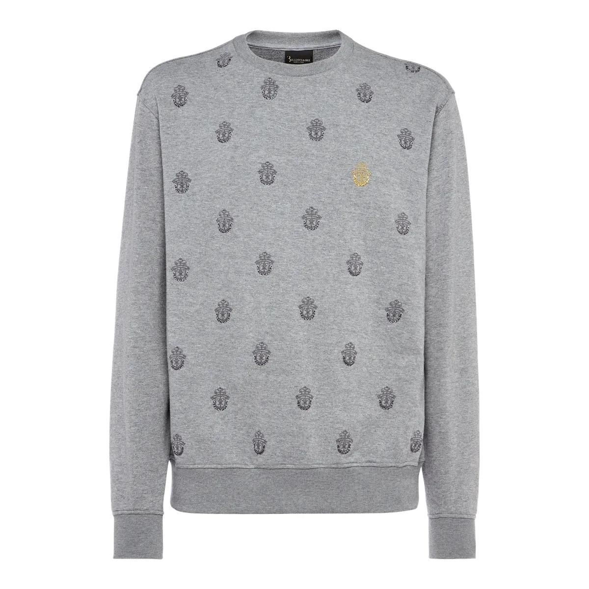 Sweatshirt mit Monogramm-Print und Rundhalsausschnitt