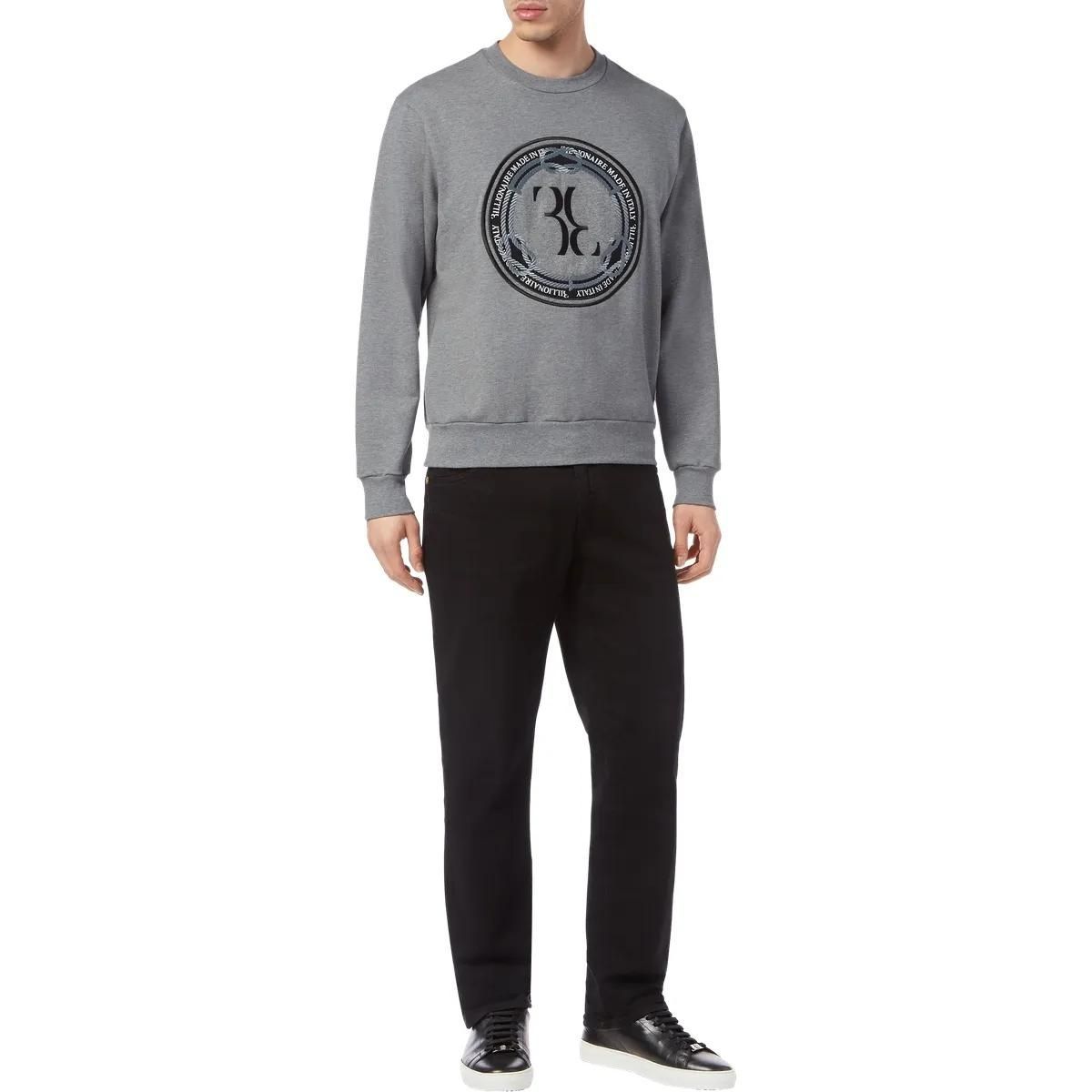 Baumwollfleece-Sweatshirt mit Rundhalsausschnitt